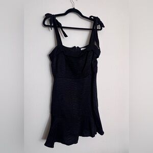 Black Tie Strap Mini Dress